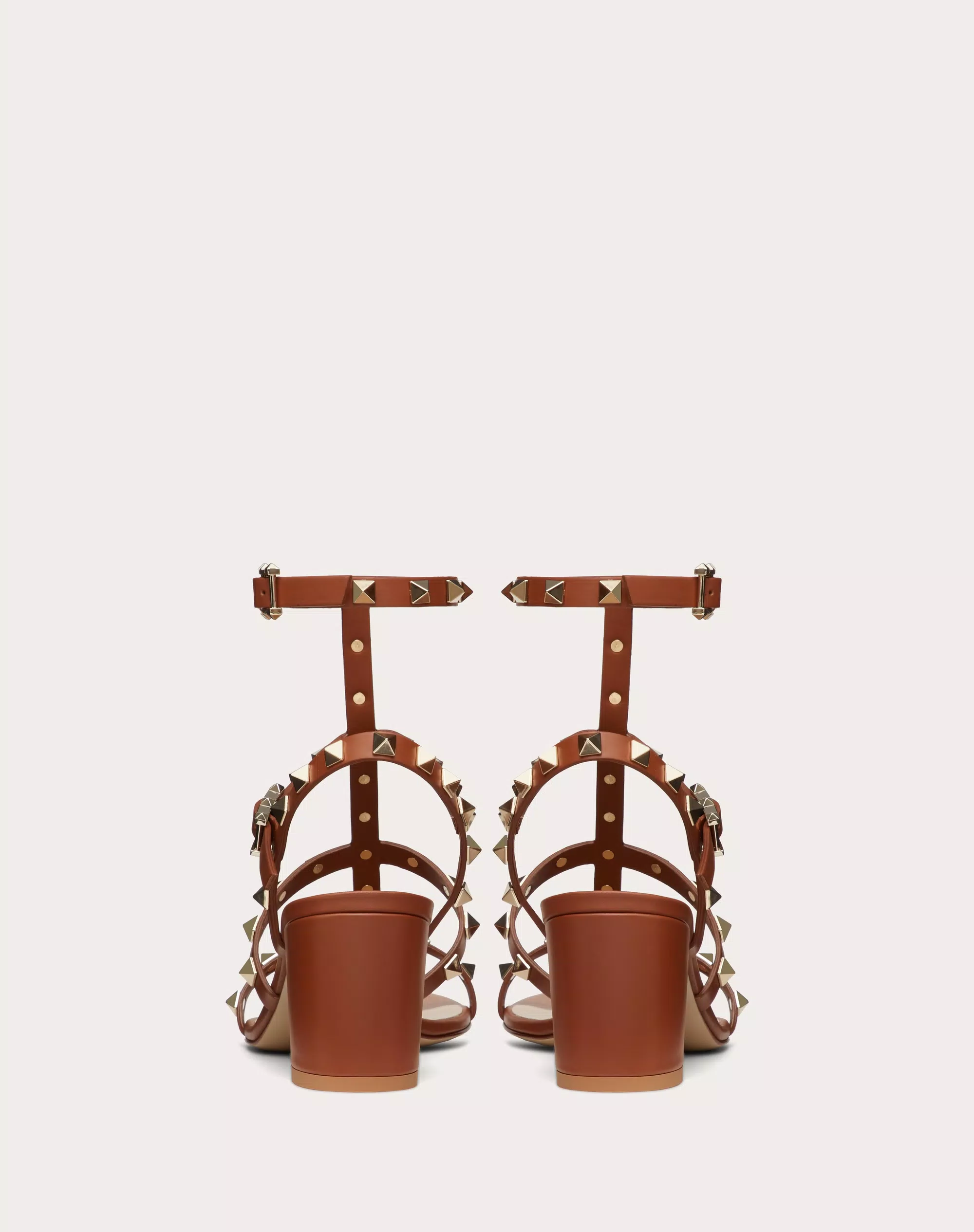 ROCKSTUD CALFSKIN ANKLE STRAP SANDAL 60 MM