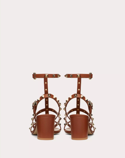 ROCKSTUD CALFSKIN ANKLE STRAP SANDAL 60 MM