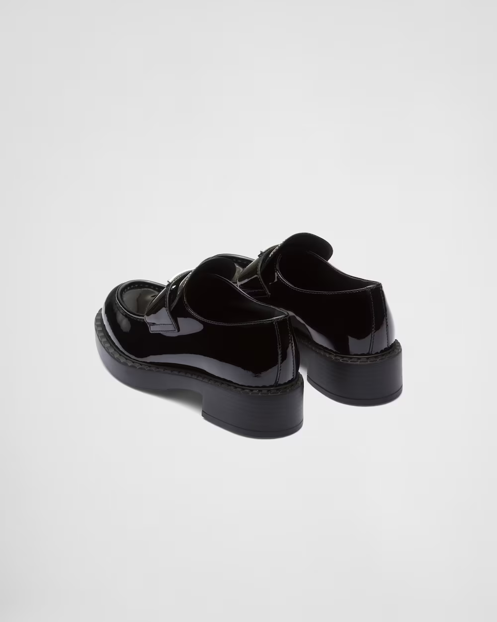 Chocolate patent leather loafers