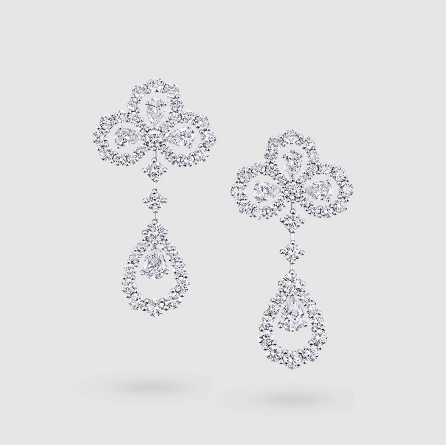 Diamond Loop Chandelier Earrings