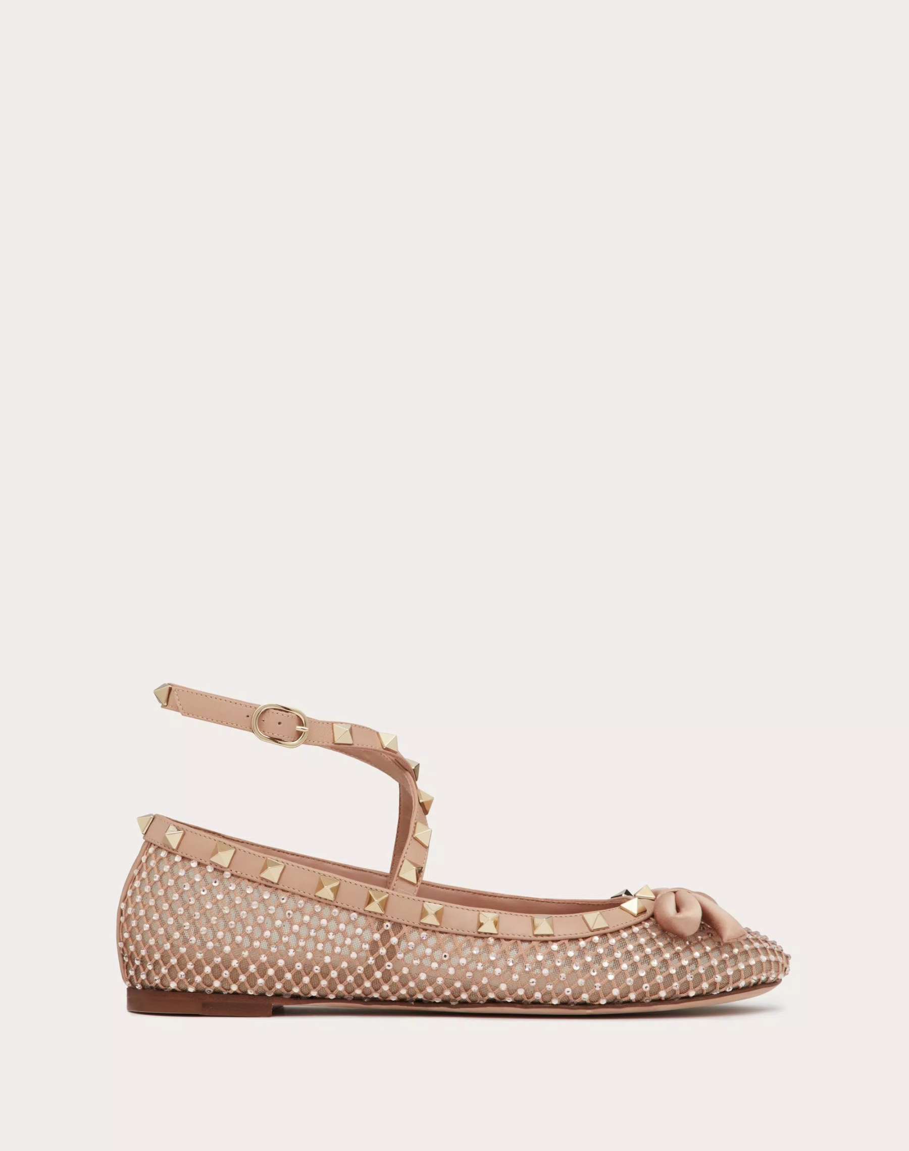 ROCKSTUD MESH BALLERINA WITH CRYSTALS