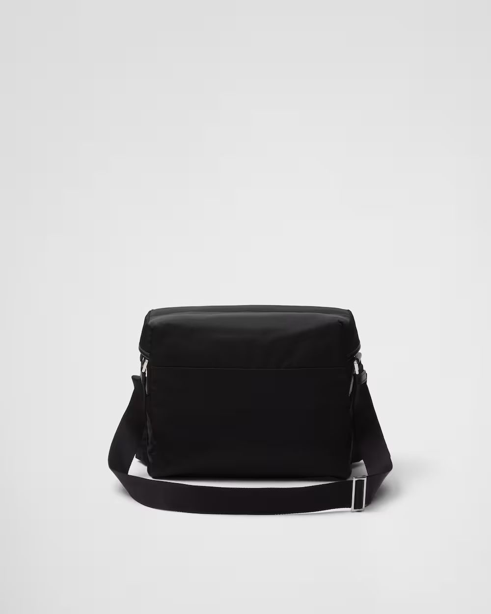 Re-Nylon and leather shoulder bag