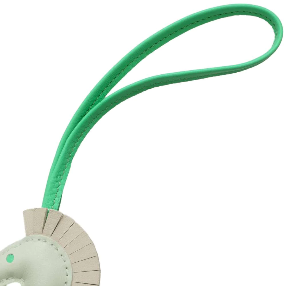 HERMES Ipo Bag Charm Vert Fizz/Vert Comics/Craie Lambskin