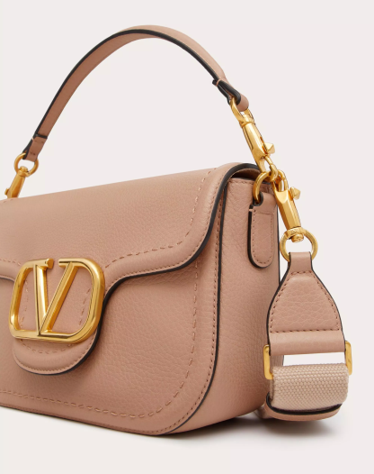 VALENTINO GARAVANI ALLTIME GRAINY CALFSKIN SHOULDER BAG
