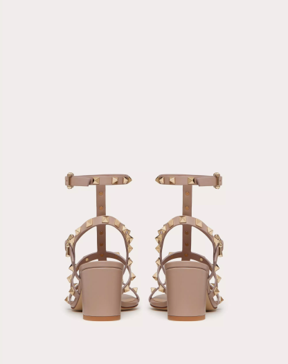 ROCKSTUD CALFSKIN ANKLE STRAP SANDAL 60 MM