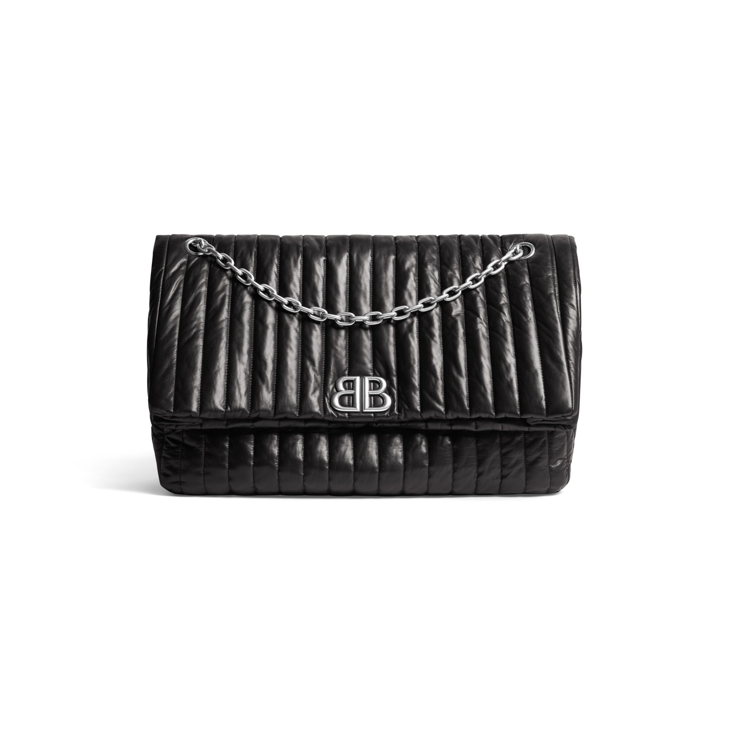 WOMEN'S MONACO LARGE CHAIN BAG QUILTED IN BLACK