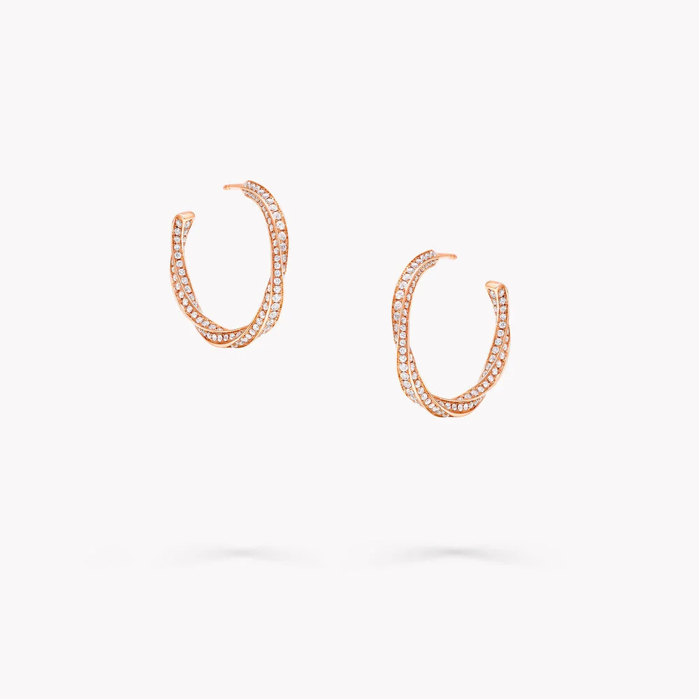 Spiral Diamond Hoop Earrings