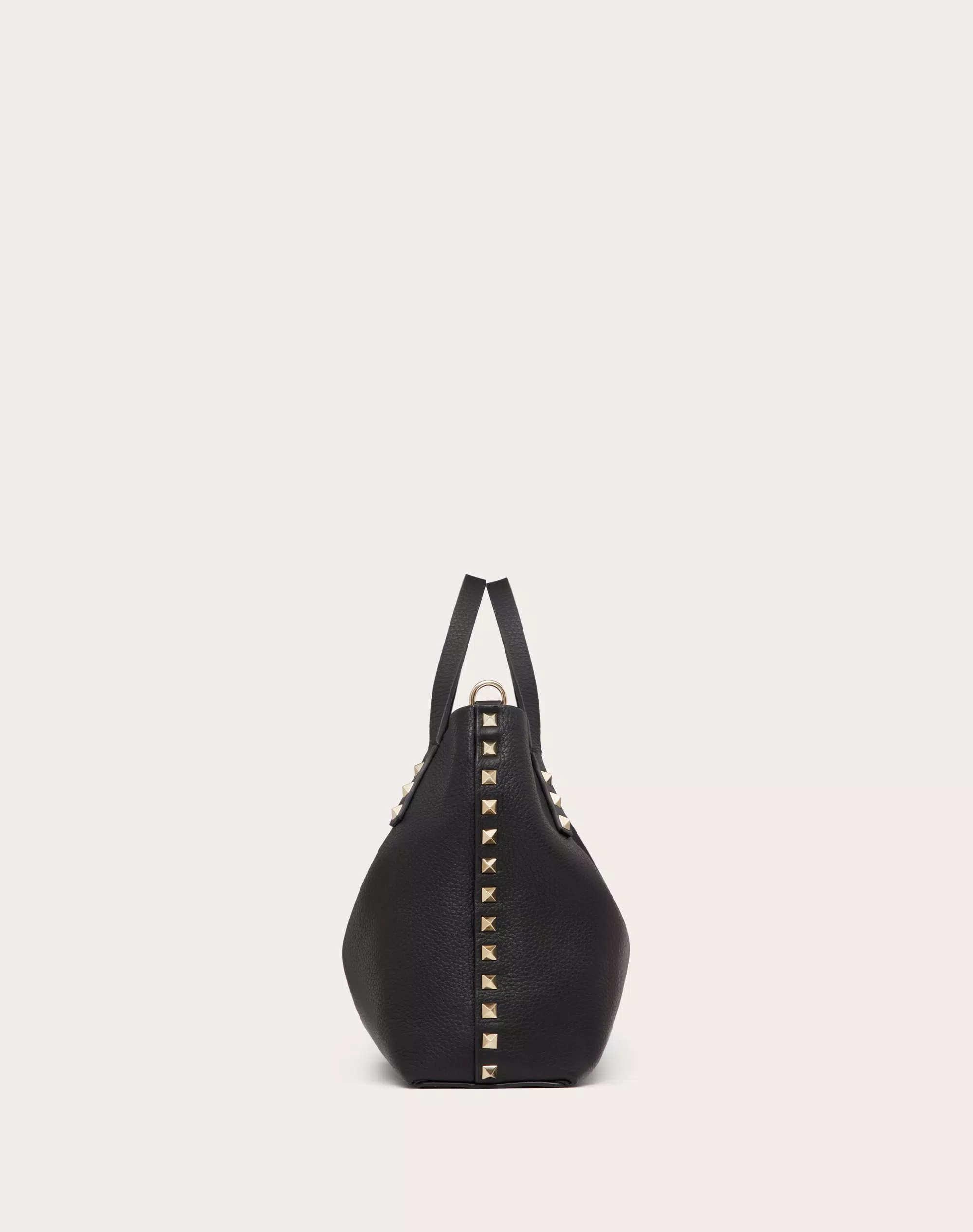 SMALL ROCKSTUD GRAINY CALFSKIN BAG WITH CONTRASTING LINING