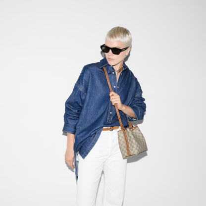GG EMBLEM MINI BUCKET BAG