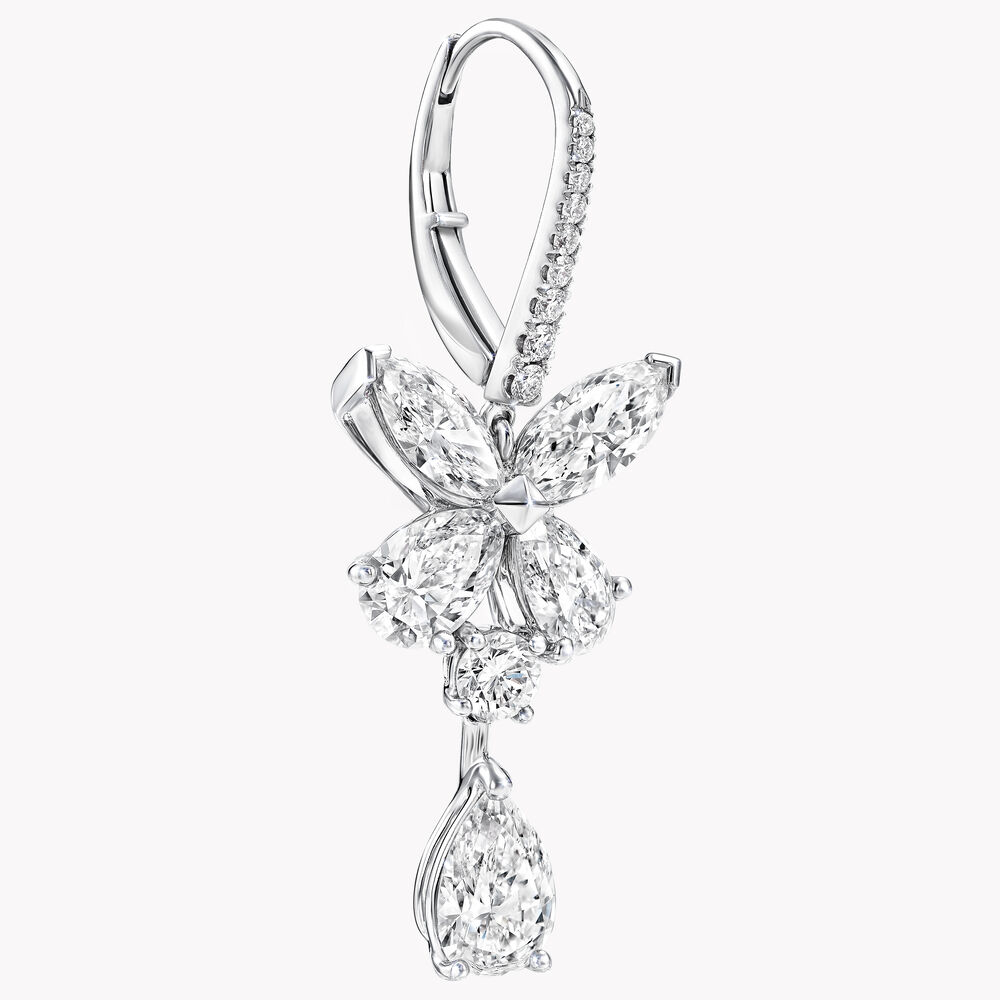 Classic Butterfly Pear Shape Diamond Drop Earrings