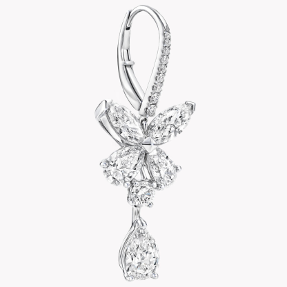 Classic Butterfly Pear Shape Diamond Drop Earrings