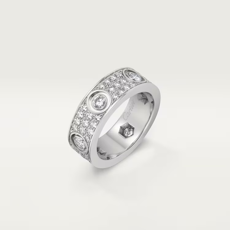 LOVE RING, DIAMOND-PAVED
