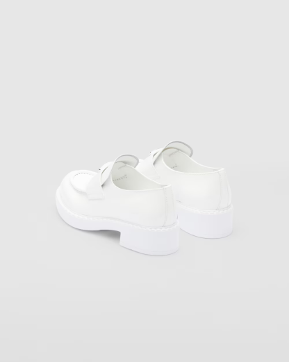 Chocolate patent leather loafers