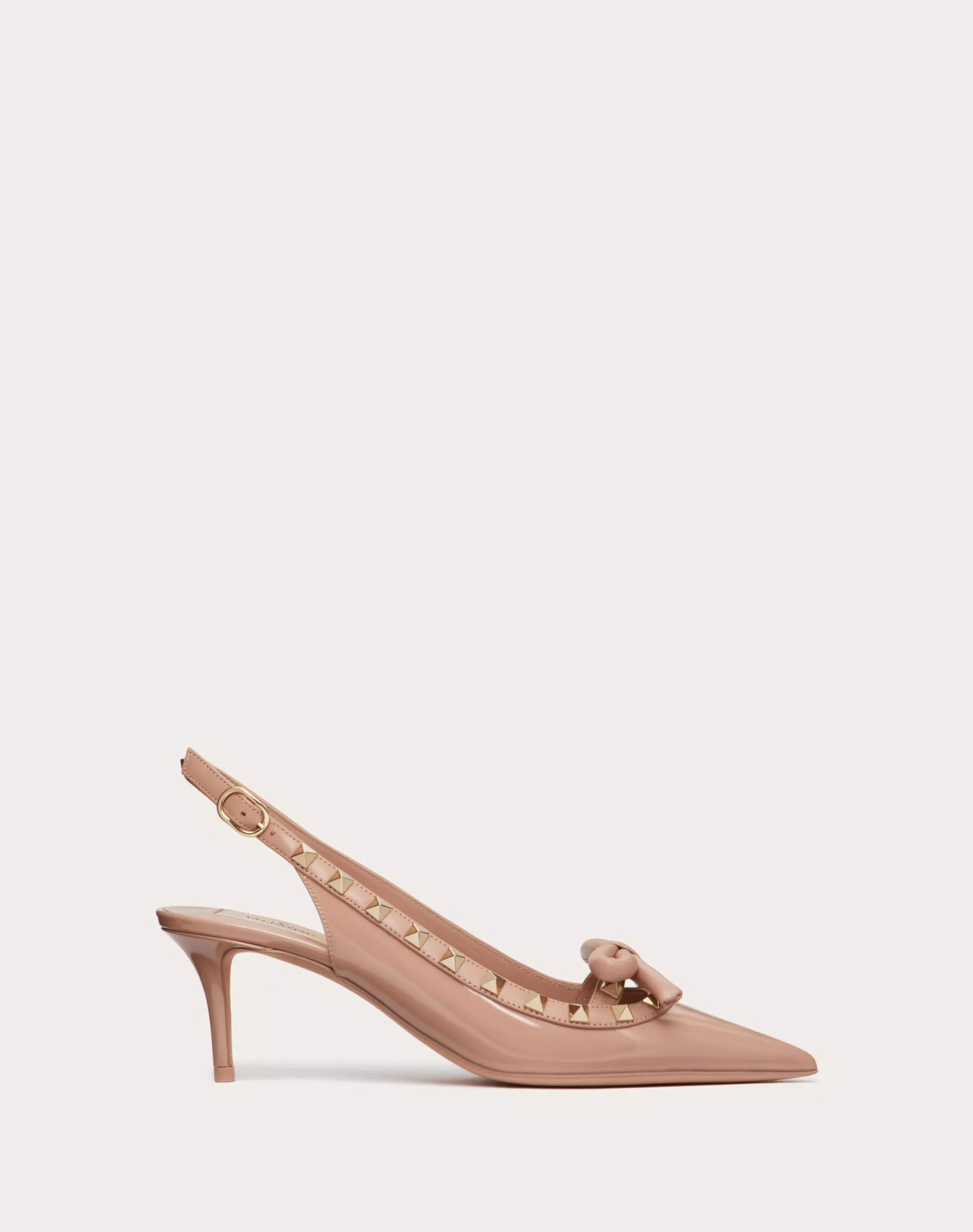 ROCKSTUD BOW SLINGBACK PATENT LEATHER PUMP 60MM