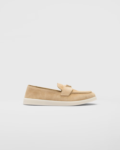 Suede leather loafers