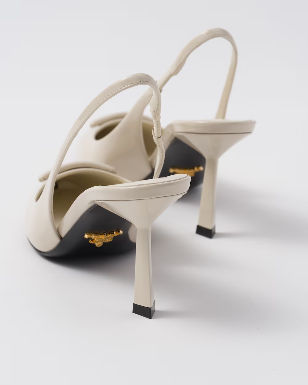 Patent leather slingback pumps