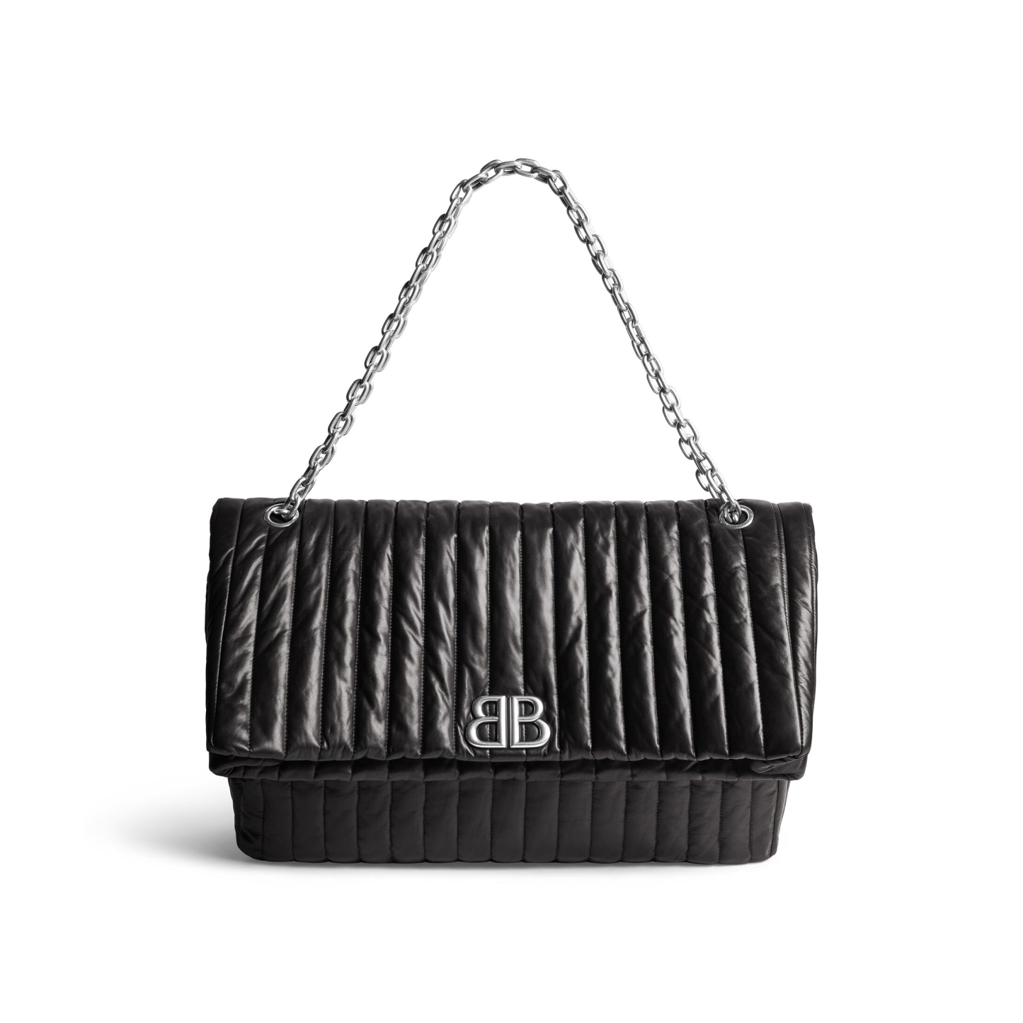 WOMEN'S MONACO LARGE CHAIN BAG QUILTED IN BLACK