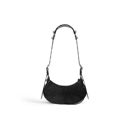 WOMEN'S LE CAGOLE XS SHOULDER BAG WITH RHINESTONES IN BLACK