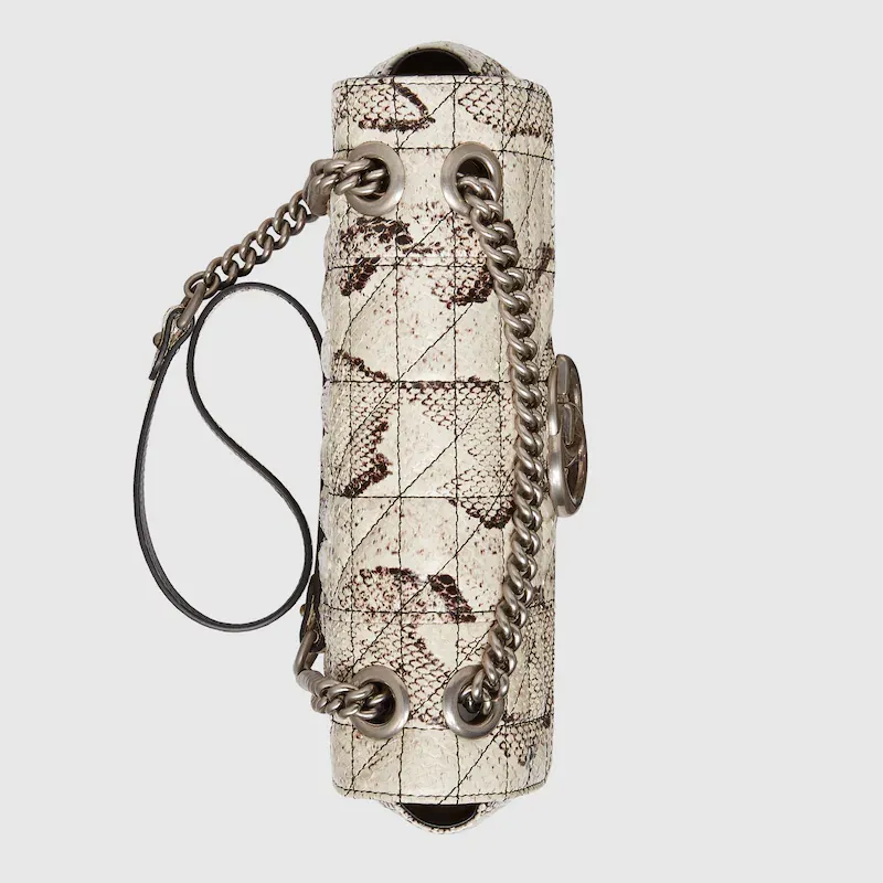 GG MARMONT SMALL PYTHON SHOULDER BAG