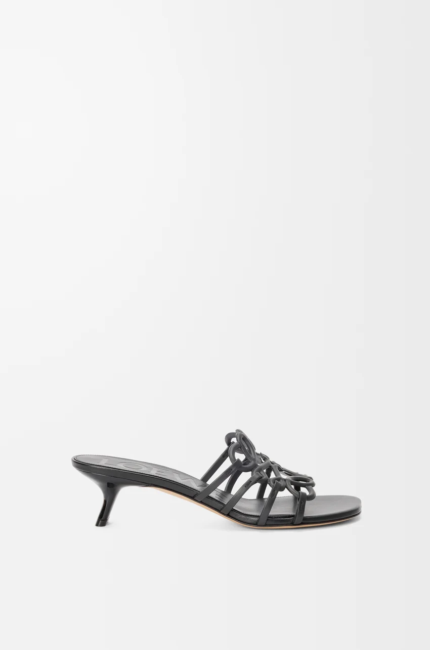 Petal Anagram slide in soft calfskin