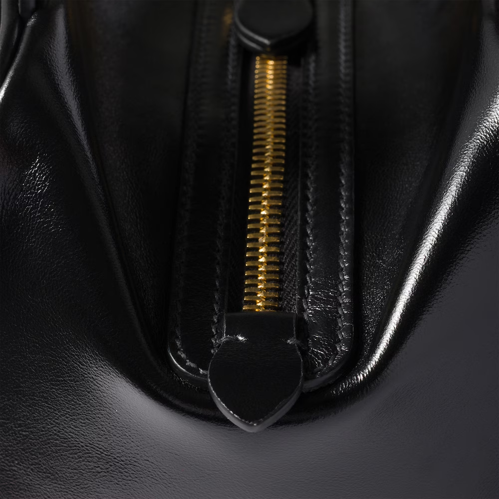 Leather top-handle bag