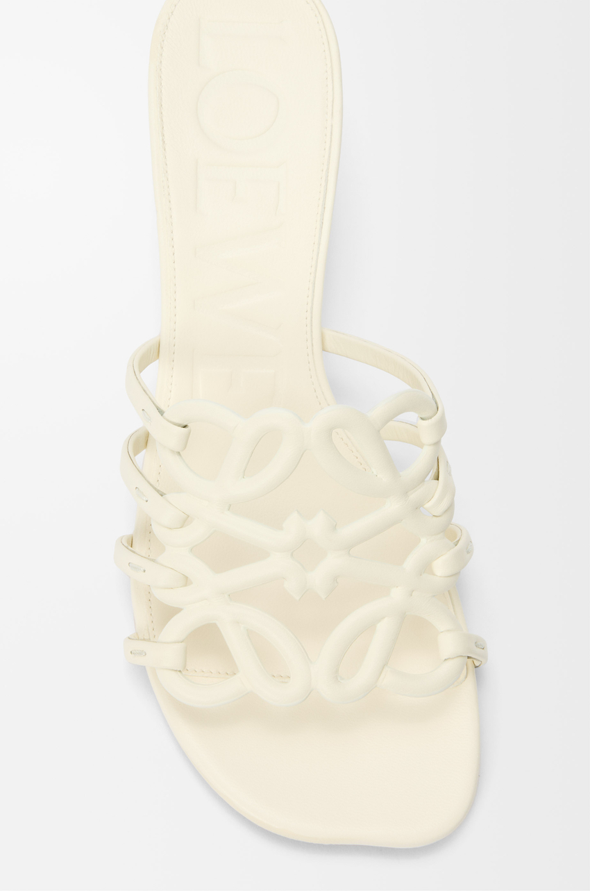 Petal Anagram slide in soft calfskin
