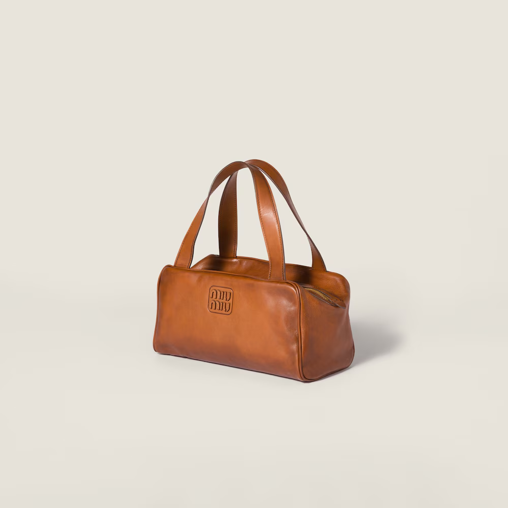 Leather top-handle bag
