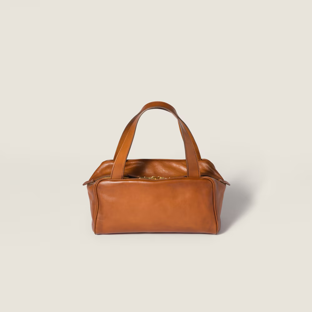 Leather top-handle bag