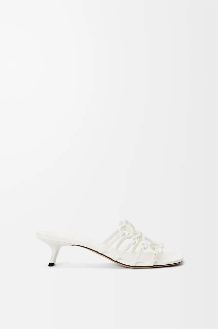 Petal Anagram slide in soft calfskin