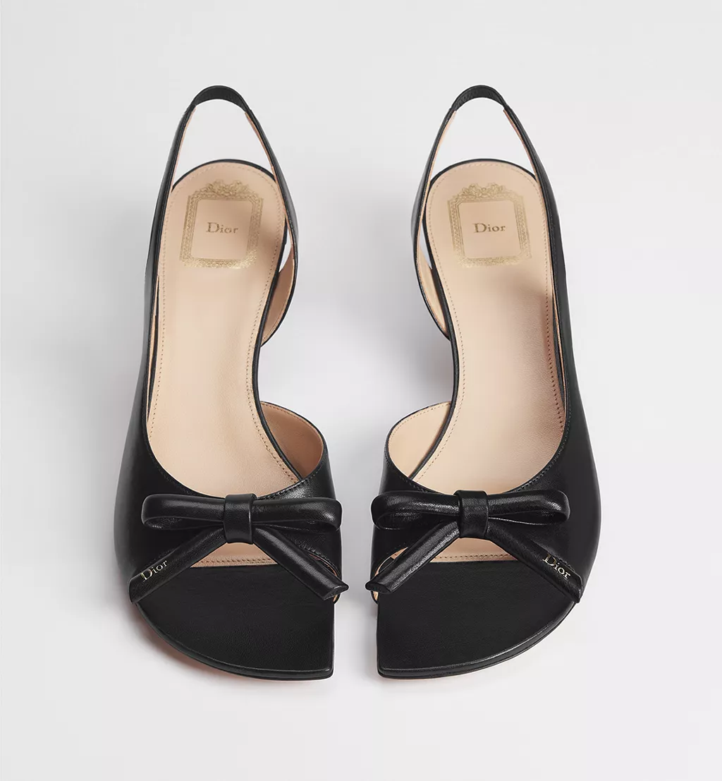 Dior Bow Heeled Slingback Sandal