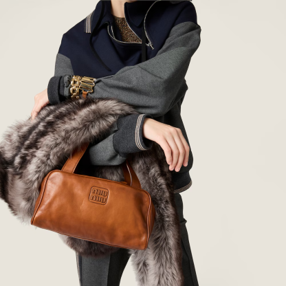 Leather top-handle bag