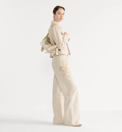 Medium D-Journey Bag in Crinkled Calfskin