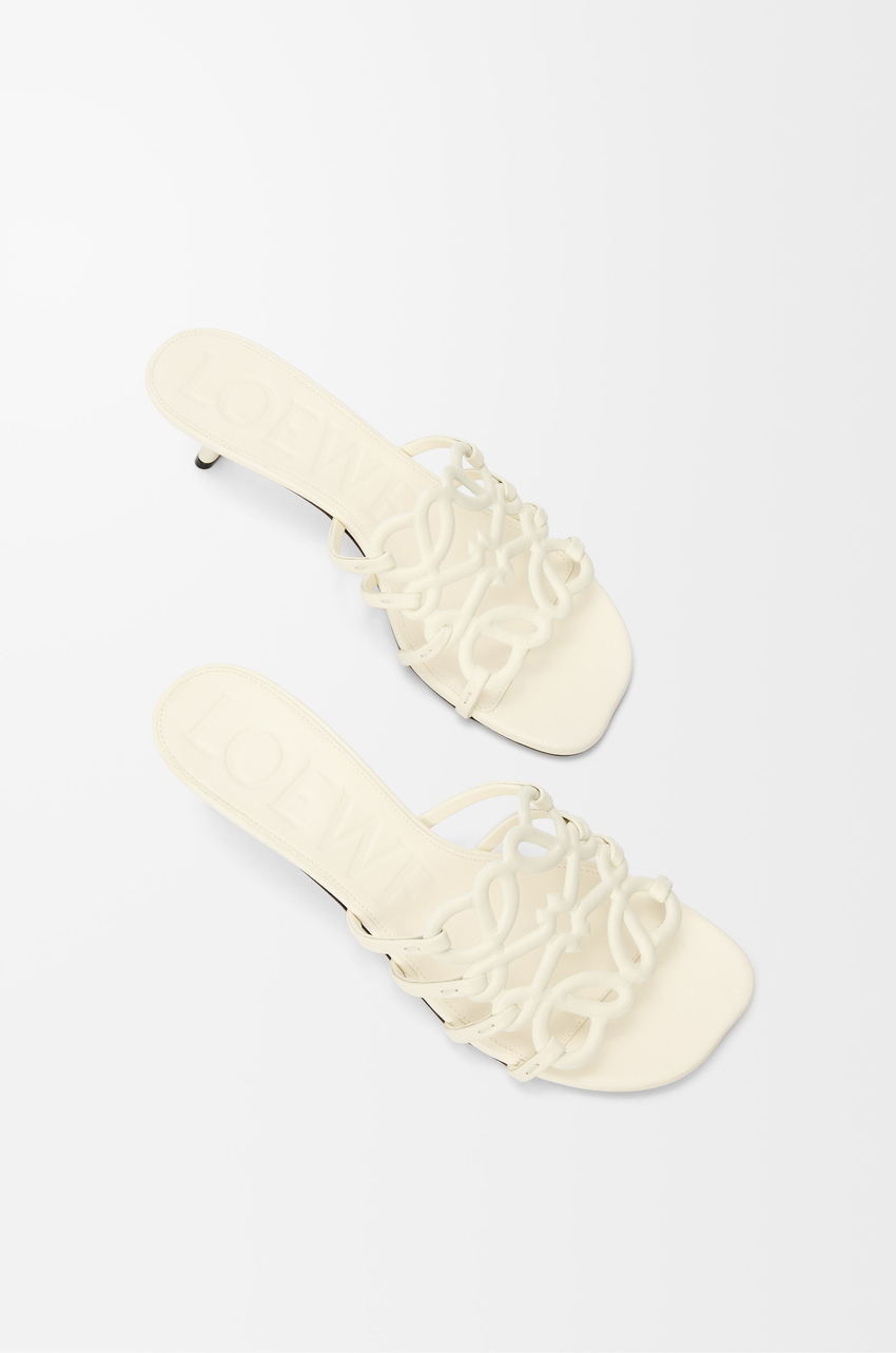 Petal Anagram slide in soft calfskin
