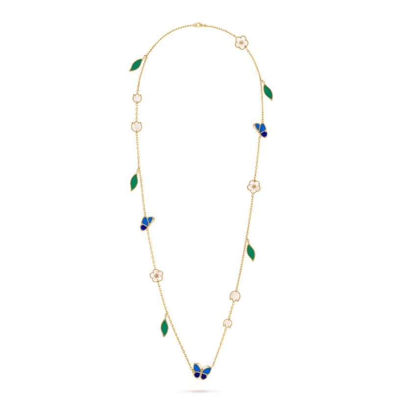 Lucky Spring Butterfly long necklace, 15 motifs