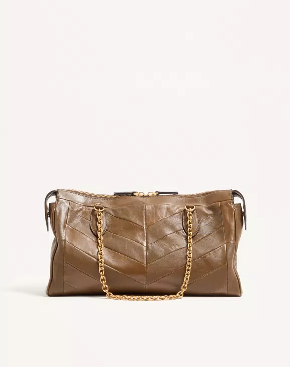 Valentino Garavani Panthea Shoulder Bag In Nappa Leather With Chevron Pattern