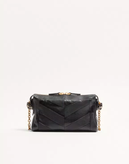 Valentino Garavani Panthea Small Shoulder Bag In Nappa Leather With A Chevron Pattern