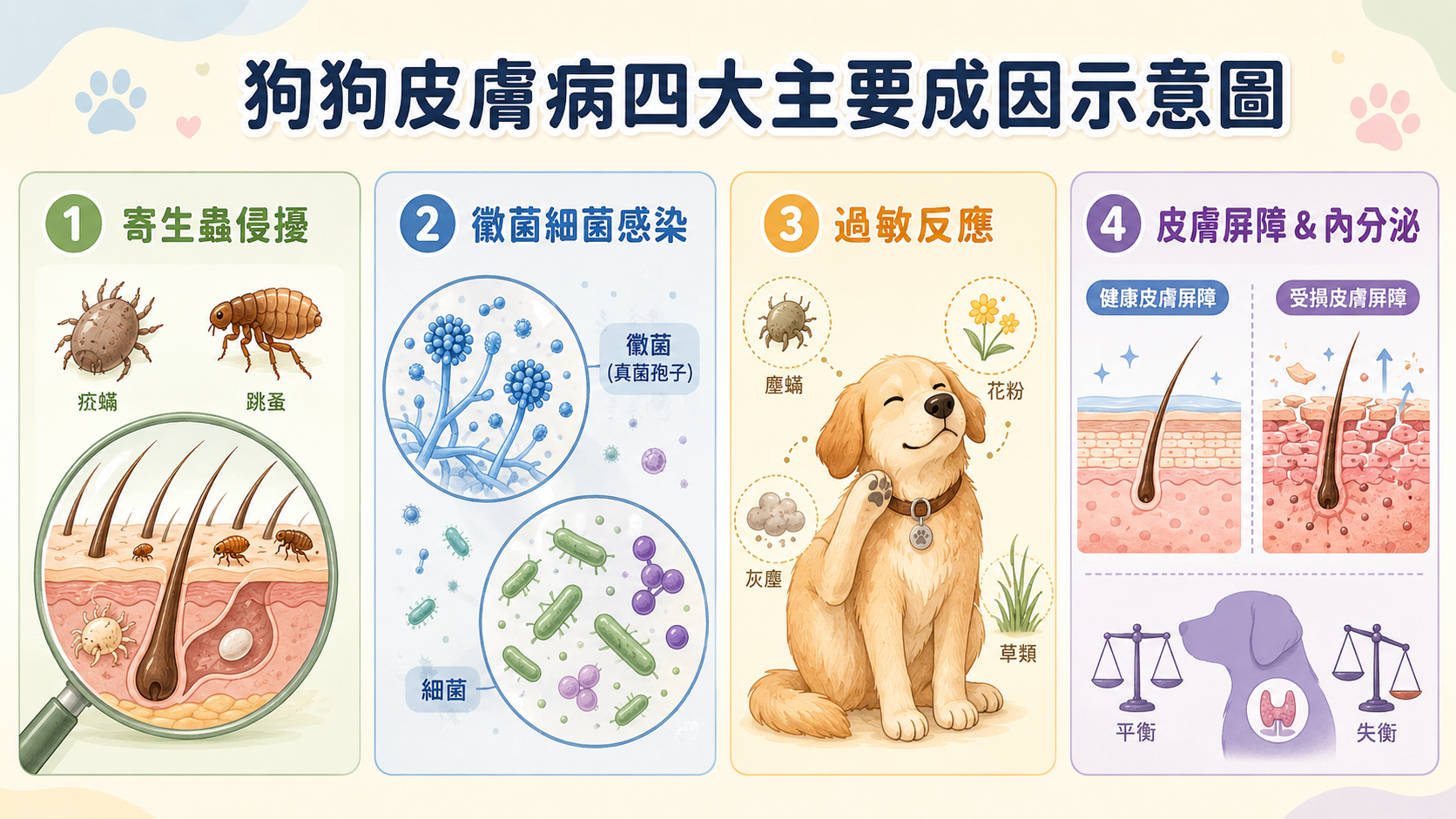 狗狗皮膚病成因