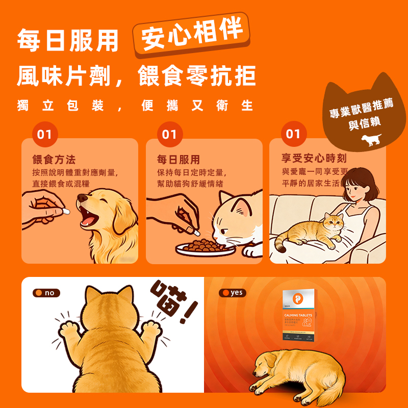 多樂安 舒緩片寵物營養補充劑絕育壓力緩解情緒焦慮