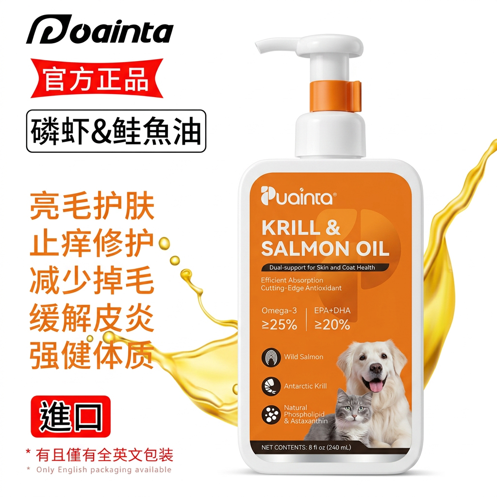 【美國進口】全方位磷蝦魚油營養補充劑 毛孩冠軍級亮毛護膚 改善掉毛脫毛 毛孩皮膚超健康