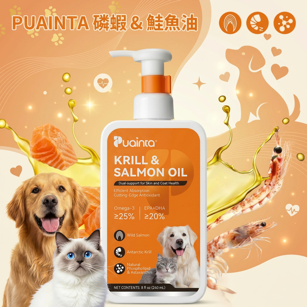 【美國進口】全方位磷蝦魚油營養補充劑 毛孩冠軍級亮毛護膚 改善掉毛脫毛 毛孩皮膚超健康