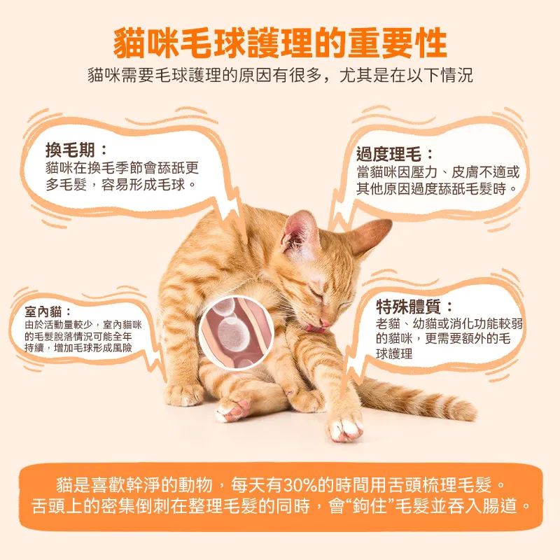 普安特貓咪化毛錠｜改善毛球堆積・減少嘔吐不適｜腸胃調理＋毛髮護理雙效配方