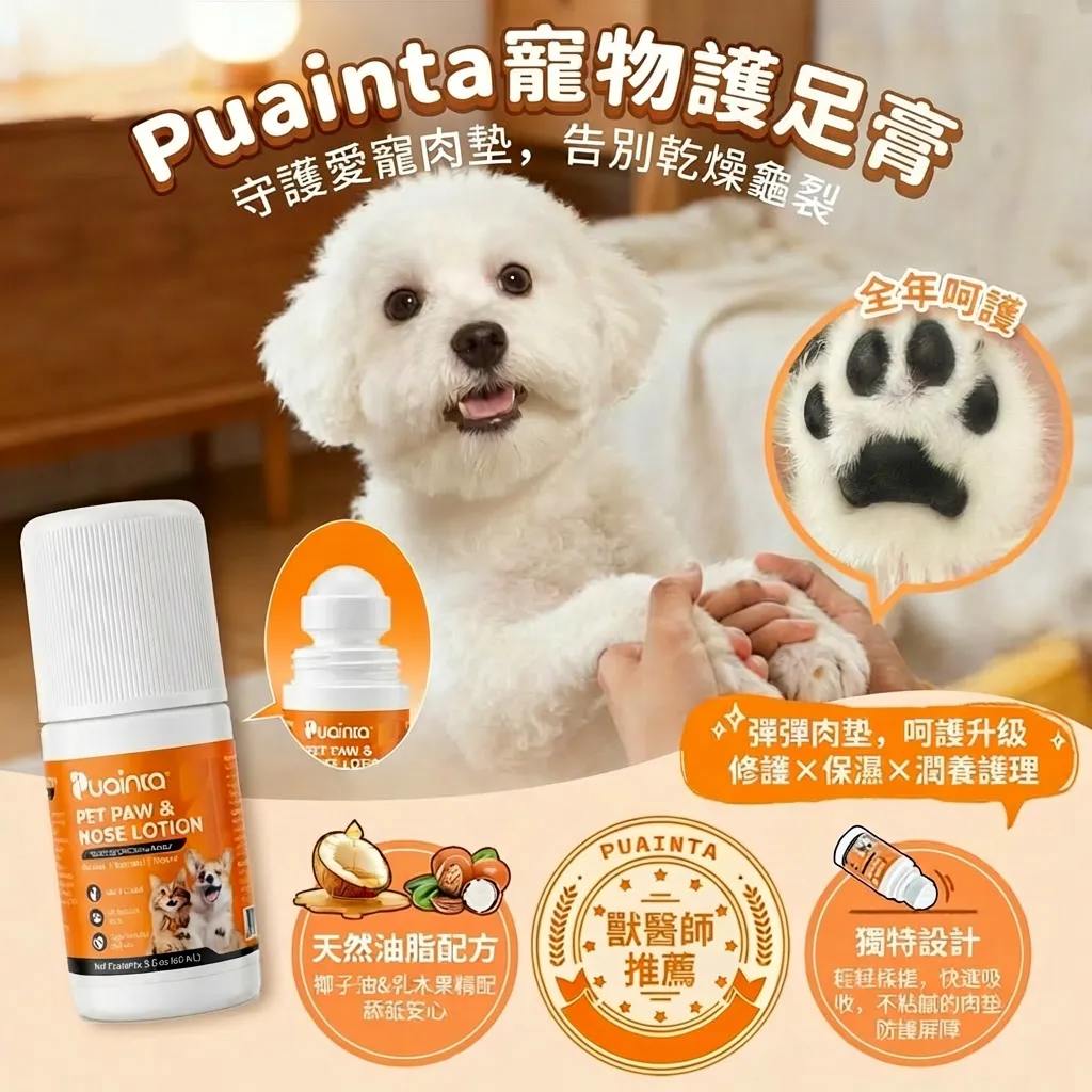 普安特寵物護足膏 狗狗貓咪爪子防乾裂 腳底潤足 腳墊腳掌 肉墊護理