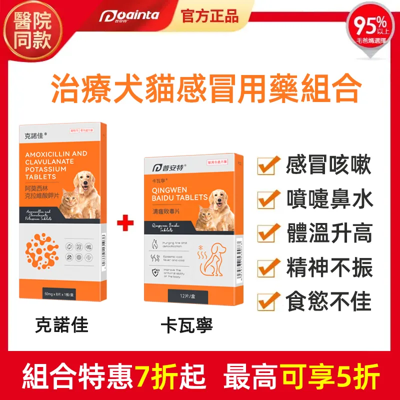 普安特克諾佳犬貓感冒專用藥,針對貓狗噴嚏/鼻水/咳嗽/喉嚨有痰/呼吸困難/發熱/精神萎靡/食慾不振,快速治療
