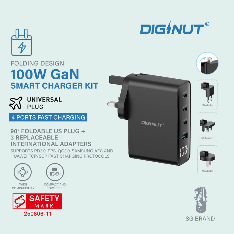 Diginut RCE-10002100W GaNSmart Charger / Black