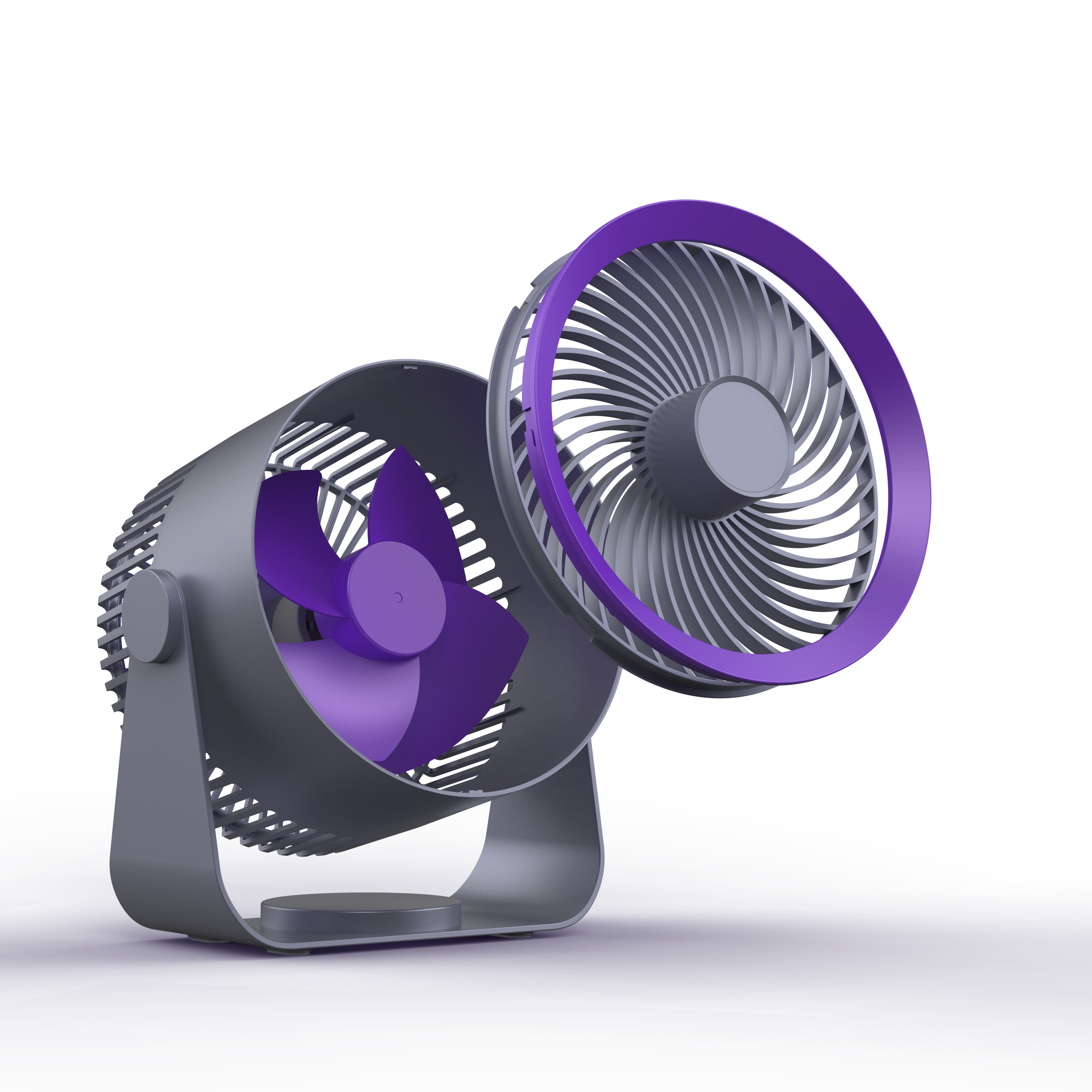 Diginut CL-42 Air Circulation Fan Grey&Purple/ Turbine Blades/ Ultra Silence/ Long-time Battery Use