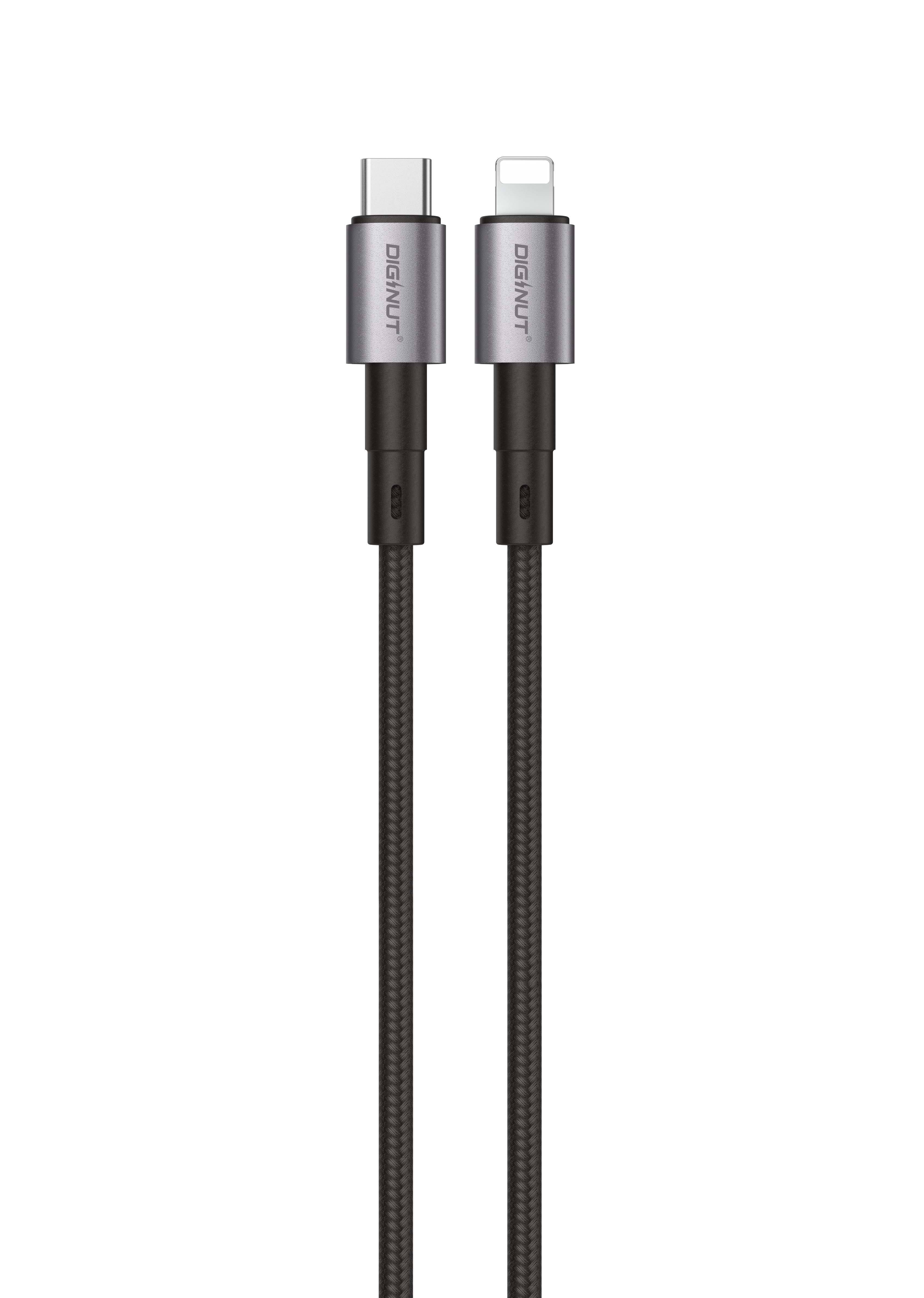 Diginut BC-1221L Type-C To Lightning Data Cable 30W 1.2M Black/ Support Data Transfer/ PD 30W Fast Charging