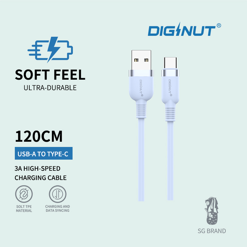 Gadget MIX Diginut BA-1223C USB To Type-C Data Cable 2.4A 1.2M/ Support Data Transmission/ Soft Feel