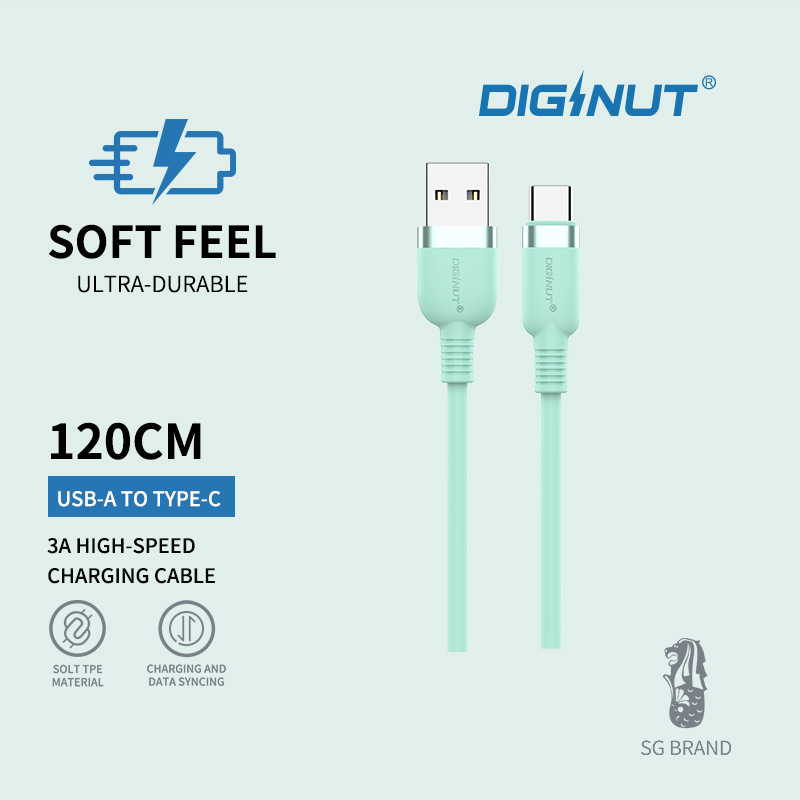 Gadget MIX Diginut BA-1223C USB To Type-C Data Cable 2.4A 1.2M/ Support Data Transmission/ Soft Feel