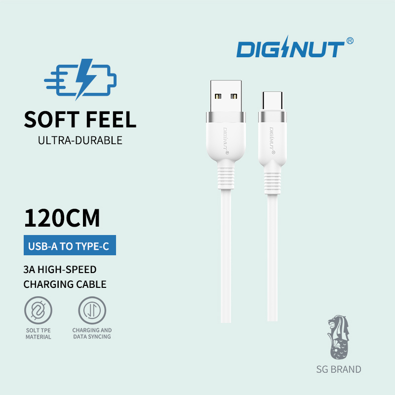 Gadget MIX Diginut BA-1223C USB To Type-C Data Cable 2.4A 1.2M/ Support Data Transmission/ Soft Feel
