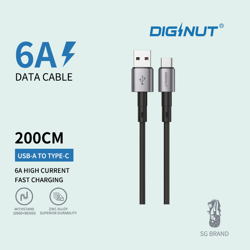 Diginut BA-2021C/2021L USB To iOS 3A 2M/ USB To Type-C/ Support Data Transmission